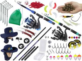 Kit Pesca Com 2 Varas Telescópicas Para Molinete 1,70m + 2 Varas Telescópicas (4,00m e 4,50m) + 2 Molinetes + Estojo c/ Acessórios (Ref. 189) Kit Pesca Com 2 Varas Telescópicas Para Molinete 1,70m + 2 Varas Telescópicas (4,00m e 4,50m) + 2 Molinetes + Estojo c/ Acessórios (Ref. 189)