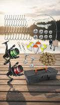 Kit Pesca Completo 2 Varas 2 Molinetes 66 Itens Kit Pesca Completo 2 Varas 2 Molinetes 66 Itens