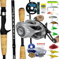 Kit Pesca Completo Carretilha Zaire Vara Estojo + 10 Iscas Lado:Esquerdo