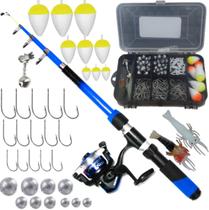 Kit Pesca Completo com Estojo Acessorios Vara de Pesca Molinete Boia Chumbada Isca Anzol e Sino de Vara Kit Pesca Completo com Estojo Acessorios Vara de Pesca Molinete Boia Chumbada Isca Anzol e Sino de Vara