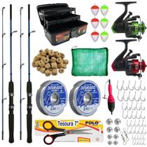 Kit Pesca Completo Maleta Vara 1,20m 6kg Pronta Para Pescar