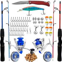 Kit Pesca Completo Molinete 3 Rolamento Com Vara E Acessorio - Fishing Sports