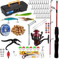 Kit Pesca Completo Vara 1,80m Molinete 3 rolamento e Maleta