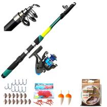 Kit Pesca Completo Vara De Pescar Molinete Linha Maleta