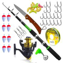 Kit Pesca Completo Vara e Molinete Mais Acessórios