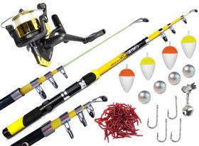 Kit Pesca Completo Vara Molinete + Itens - taue