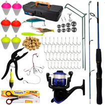 Kit Pesca Completo Vara Molinete Maleta Pronto Para Usar