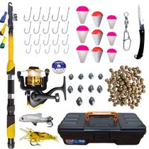 Kit Pesca Completo Vara Telescópica + Molinete UL + Iscas