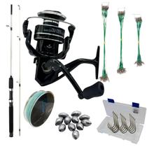Kit Pesca Esportiva 15-20kg Vara Molinete + Caixa Acessorios