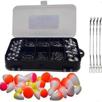 Kit Pesca Esportiva Estojo Anzol Girador Empate 131 itens Kit Pesca Esportiva Estojo Anzol Girador Empate 131 itens