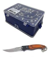 Kit Pesca Esportiva Estojo Girador Anzol e Canivete Summer