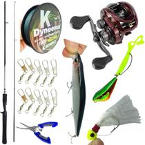 Kit Pesca Esportiva Traíras Tucunaré Carretilha Vara+Itens