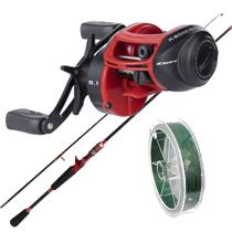 Kit Pesca Essencial Carretilha K-6000 Vara 1,80m 50lbs Linha Multifilamento