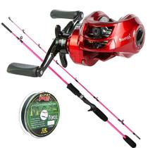 Kit Pesca Feminino Vara Carretilha Sumax Carretel Aluminio