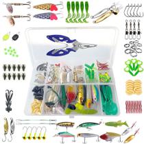 Kit Pesca Iscas Artificiais Alicate Estojo 110 Peças Kit Pesca Iscas Artificiais Alicate Estojo 110 Peças