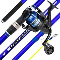 Kit Pesca Mar Bruto Molinete XTi SWI 6000 Vara Verano Surf