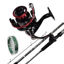 Kit Pesca Molinete 4000 Vara Selena 1,80mt 2pt Linha 100mt