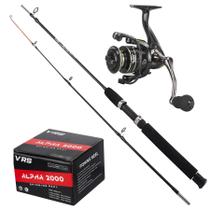Kit Pesca Molinete Alpha 2000 13 Rolamentos+ Vara 20 libras - VRS Fishing