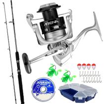 Kit Pesca Molinete Arena 4000 com Vara 1,80mts 40lbs e Estojo Completo
