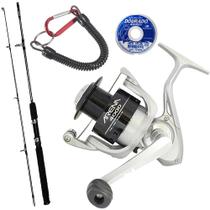 Kit Pesca Molinete Arena 4000 Vara 40lbs 1,80m Linha e Salva Varas