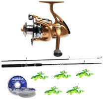 Kit Pesca Molinete Cmik FB4000 6 RoL. Vara 1,80m 40lbs Linha E Isca Sapinho Kit Pesca Molinete Cmik FB4000 6 RoL. Vara 1,80m 40lbs Linha E Isca Sapinho
