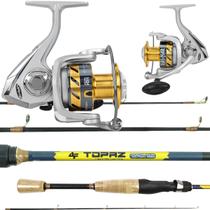 Kit Pesca Molinete Makis Ragnar VaraTopaz Cabo Cortiça 2 Partes