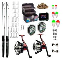 Kit Pesca Molinete Marine Sports + Vara 1,35m 6KG Maleta Acessorios