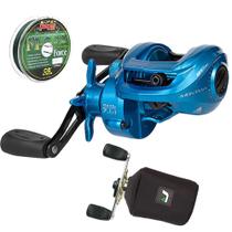 Kit Pesca Montana Azul Linha Max Force Capa De Carretilha