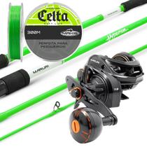 kit Pesca Pesada Carretilha Bronx 300P Vara Carbono 2,70 IM6 Lado da Manivela:DireitoTamanho:Vara 2,70