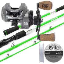 Kit Pesca Pesada Pesqueiro Carretilha Zaire Vara Carbono IM6 Lado:DireitoCor:Vara 2,70