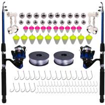 Kit Pesca Pescaria Completo 2 Varas 2 Molinetes + Acessórios