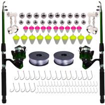 Kit Pesca Pescaria Completo 2 Varas 2 Molinetes + Acessórios