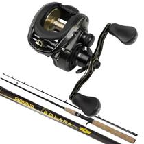 Kit Pesca Pesqueiro Carretilha Brisa BG 8 Rol Vara Shimano