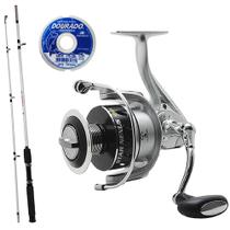 Kit Pesca Praia Costão Molinete 6000 Vara Linha Mono 0,50mm