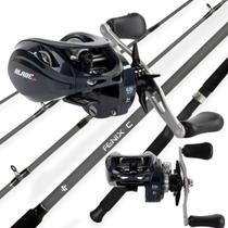 Kit Pesca Profissional 20kg Carretilha Blade Tamba + Vara