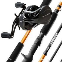 Kit Pesca Profissional Carretilha Maruri Black Tamba Bg Vara Venza Forte e Resistente Lado da Manivela:EsquerdoCor:Vara