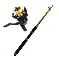 Kit Pesca RedFox Molinete FX200 com Linha + Vara Telescópica FB150 1,50m 8-12 Lb