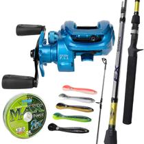 Kit Pesca Rio Carretilha 10 Rolamentos Vara Shimano Fx 1,83m