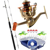 Kit Pesca Rio Lagos Molinete 5000 Vara 2 partes 1,80mt Estojo Completo 15kg