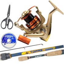 Kit Pesca Rio Molinete 5 Rol Vara 1,68 2 Pt Corvina Dourado Kit Pesca Rio Molinete 5 Rol Vara 1,68 2 Pt Corvina Dourado