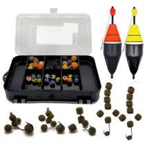 Kit Pesca Tamba Boias Cevadeira + Miçangas Anteninha e Estojo