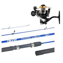 Kit Pesca Ultra Light Molinete Joker 6BB + Vara Tsuna Micro Light 1,35m 2-8 Lbs