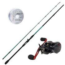 Kit Pesca Vara Carretilha JP TAMBAQUI PRO 2,10 + Carretilha LX400 Esquerda + Linha Multi