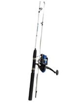 Kit pesca vara maciça duas partes 1,5m + molinete GM3000 12 rolamentos carretel grafite