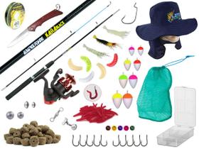 Kit Pesca Vara Para Molinete 1,50m + Molinete + Estojo C/ Acessórios (Ref. 74)