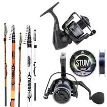 Kit Pesca Vara Telescópica 12Lbs Molinete Xtreme Com Drag7Kg