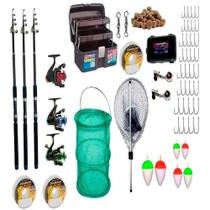 Kit Pesca Vara Telescopica 3,00m + Molinete E Linha Sambura