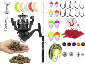 Kit Pescador 1 Vara Para Molinete 1,20m + 1 Molinetes + Acessórios (Ref. 62)