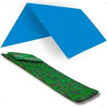 Kit Pescador Colchonete Solteiro Camuflado + Lona 3x3m Toldo