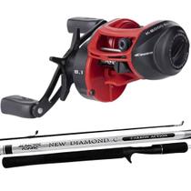 Kit Pescaria 15kg Carretilha k-6000 Bait Vara Diamond 1,68mt